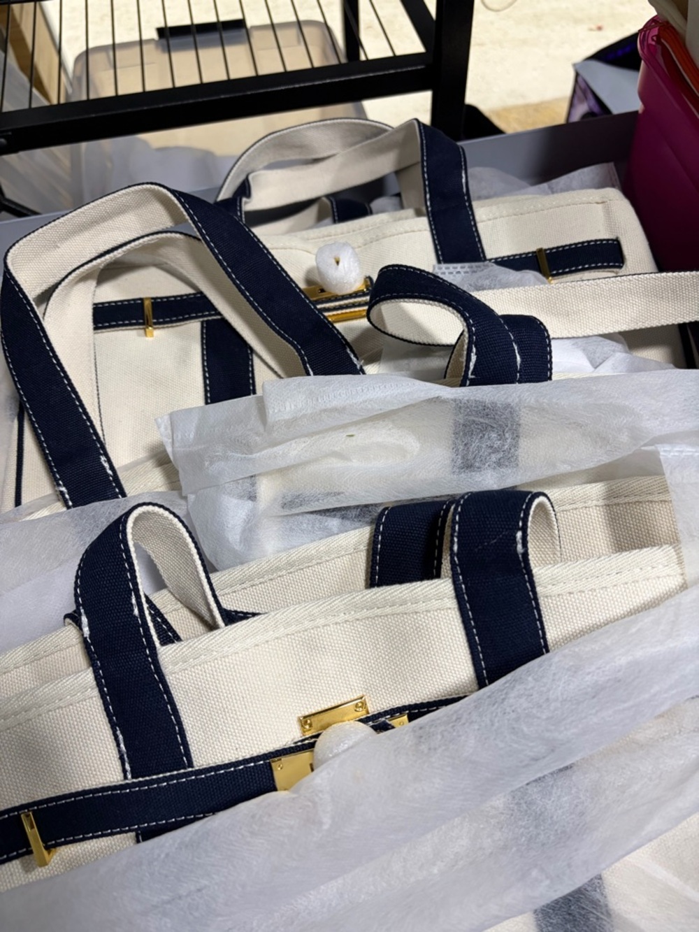 Boatkin Canvas Boat Tote – Navy Trim - Picture 6 of 6